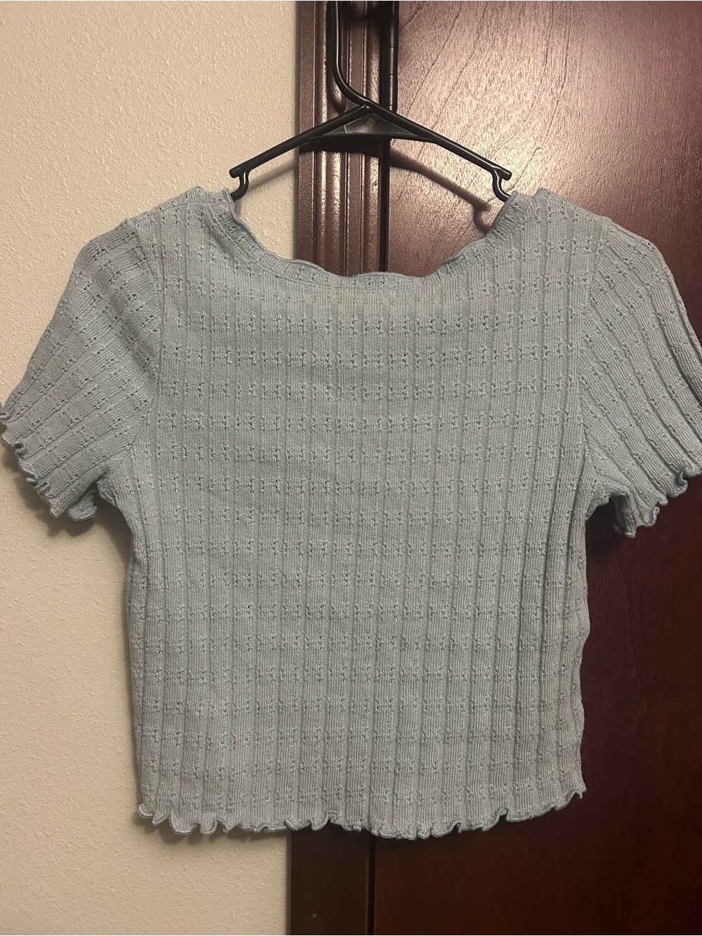 Light Blue Ribbed Lettuce-Edge - Picture 2 of 2